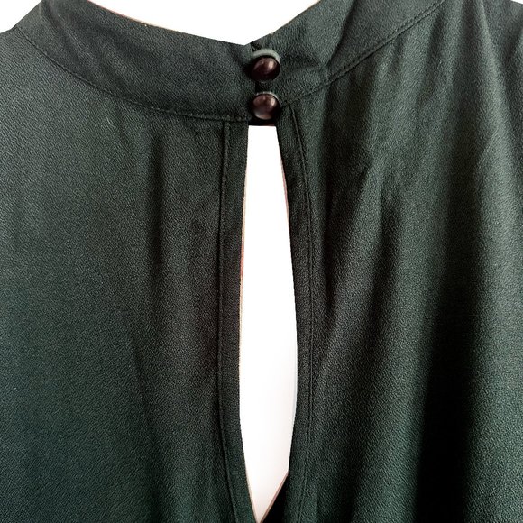 Justfab Choker Shift Dress, green long sleeve mini short dress - Picture 6 of 7